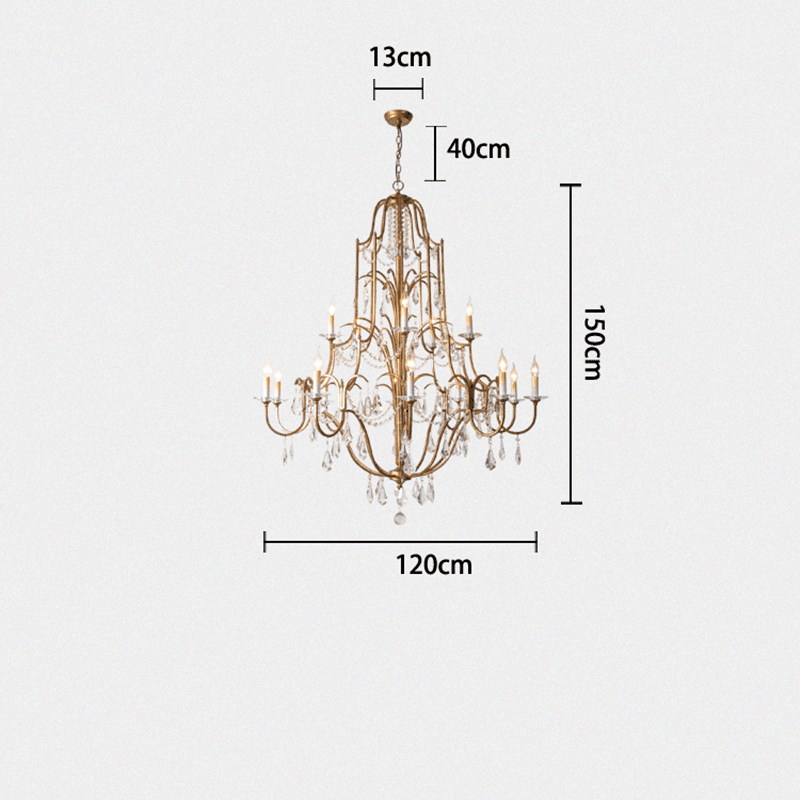 Caspian Vintage Candle Art Brass Chandelier For Living Room-chandeliers for dining room,chandeliers for stairways,chandeliers for foyer,chandeliers for bedrooms,chandeliers for kitchen,chandeliers for living room - Manohaus - Manohaus