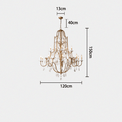 Caspian Vintage Candle Art Brass Chandelier For Living Room-chandeliers for dining room,chandeliers for stairways,chandeliers for foyer,chandeliers for bedrooms,chandeliers for kitchen,chandeliers for living room - Manohaus - Manohaus