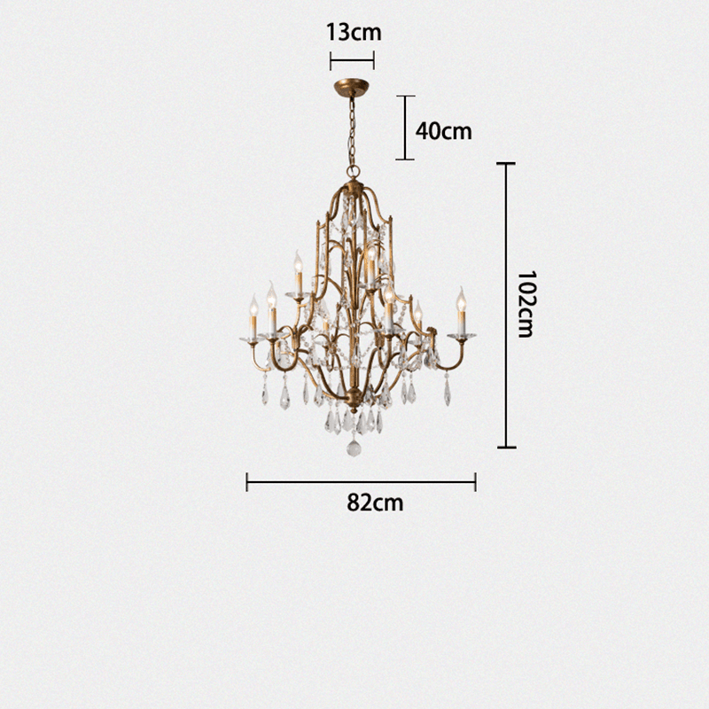 Caspian Vintage Candle Art Brass Chandelier For Living Room-chandeliers for dining room,chandeliers for stairways,chandeliers for foyer,chandeliers for bedrooms,chandeliers for kitchen,chandeliers for living room - Manohaus - Manohaus
