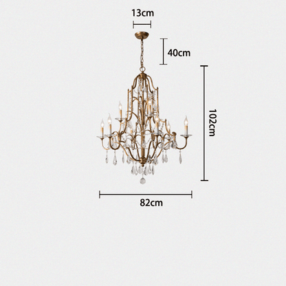 Caspian Vintage Candle Art Brass Chandelier For Living Room-chandeliers for dining room,chandeliers for stairways,chandeliers for foyer,chandeliers for bedrooms,chandeliers for kitchen,chandeliers for living room - Manohaus - Manohaus