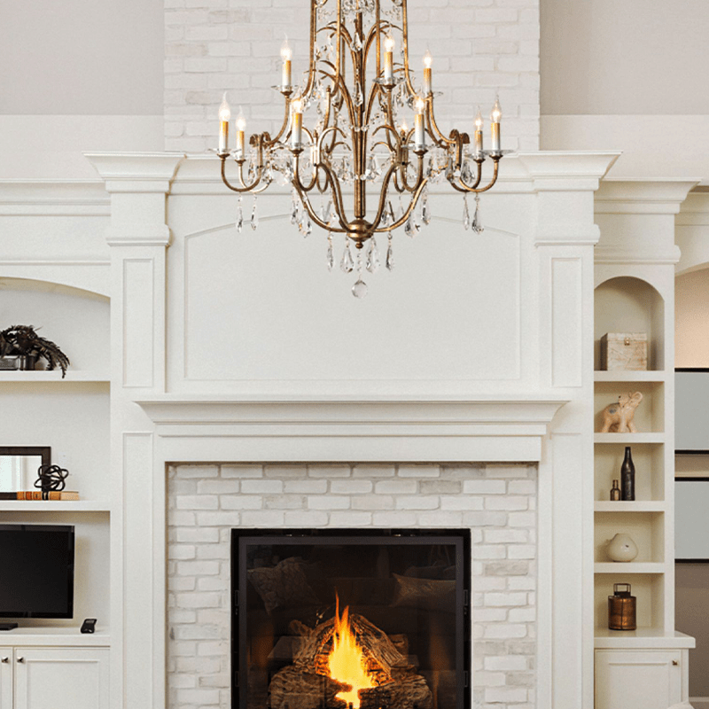 Caspian Vintage Candle Art Brass Chandelier For Living Room-chandeliers for dining room,chandeliers for stairways,chandeliers for foyer,chandeliers for bedrooms,chandeliers for kitchen,chandeliers for living room - Manohaus - Manohaus