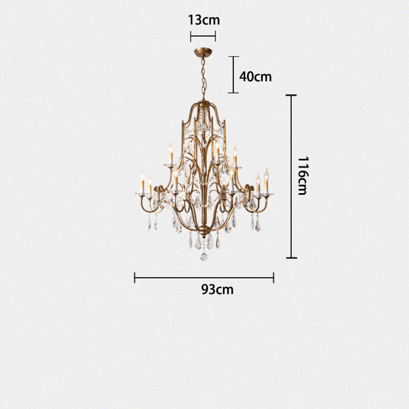 Caspian Vintage Candle Art Brass Chandelier For Living Room-chandeliers for dining room,chandeliers for stairways,chandeliers for foyer,chandeliers for bedrooms,chandeliers for kitchen,chandeliers for living room - Manohaus - Manohaus