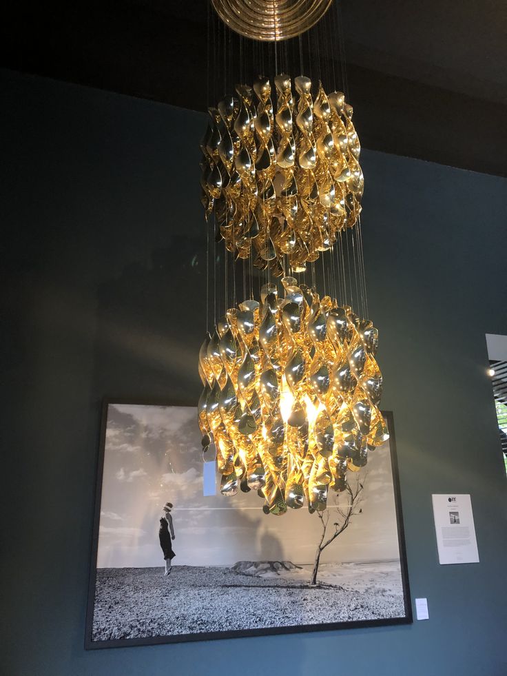 Modern Spiral Wave Chandelier in Silver and Gold Finish with Acrylic Design