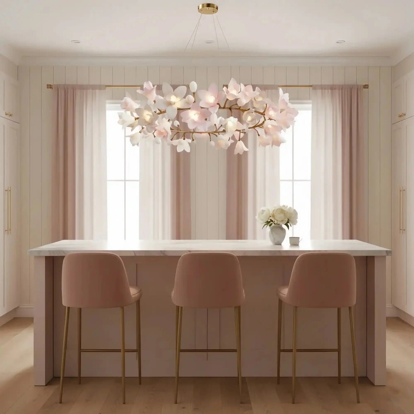 Circular Blossom Chandelier - L 39.4″(100cm) x W 15.7″(40cm) x H 17.7″(45cm)-Manor Lights