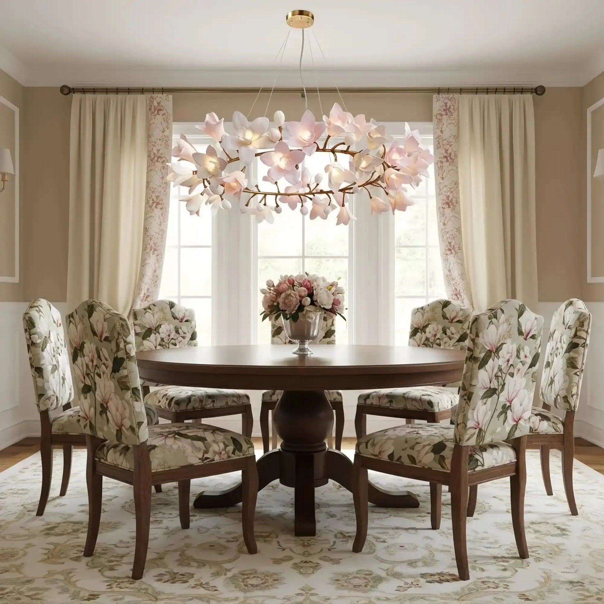 Circular Blossom Chandelier - Dia 23.6″(60cm) x H 15.7″(40cm)-Manor Lights
