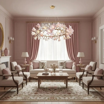Circular Blossom Chandelier - Dia 48″(120cm) x H 20″(50cm)-Manor Lights