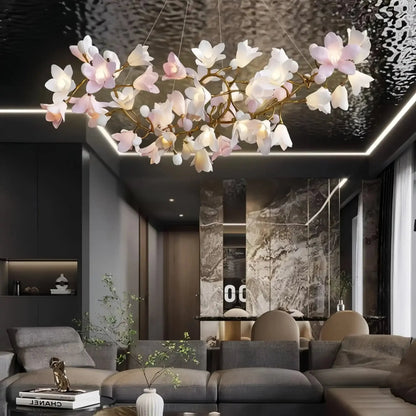 Circular Blossom Chandelier - L 47.2″(120cm) x W 15.7″(40cm) x H 17.7″ (45cm)-Manor Lights
