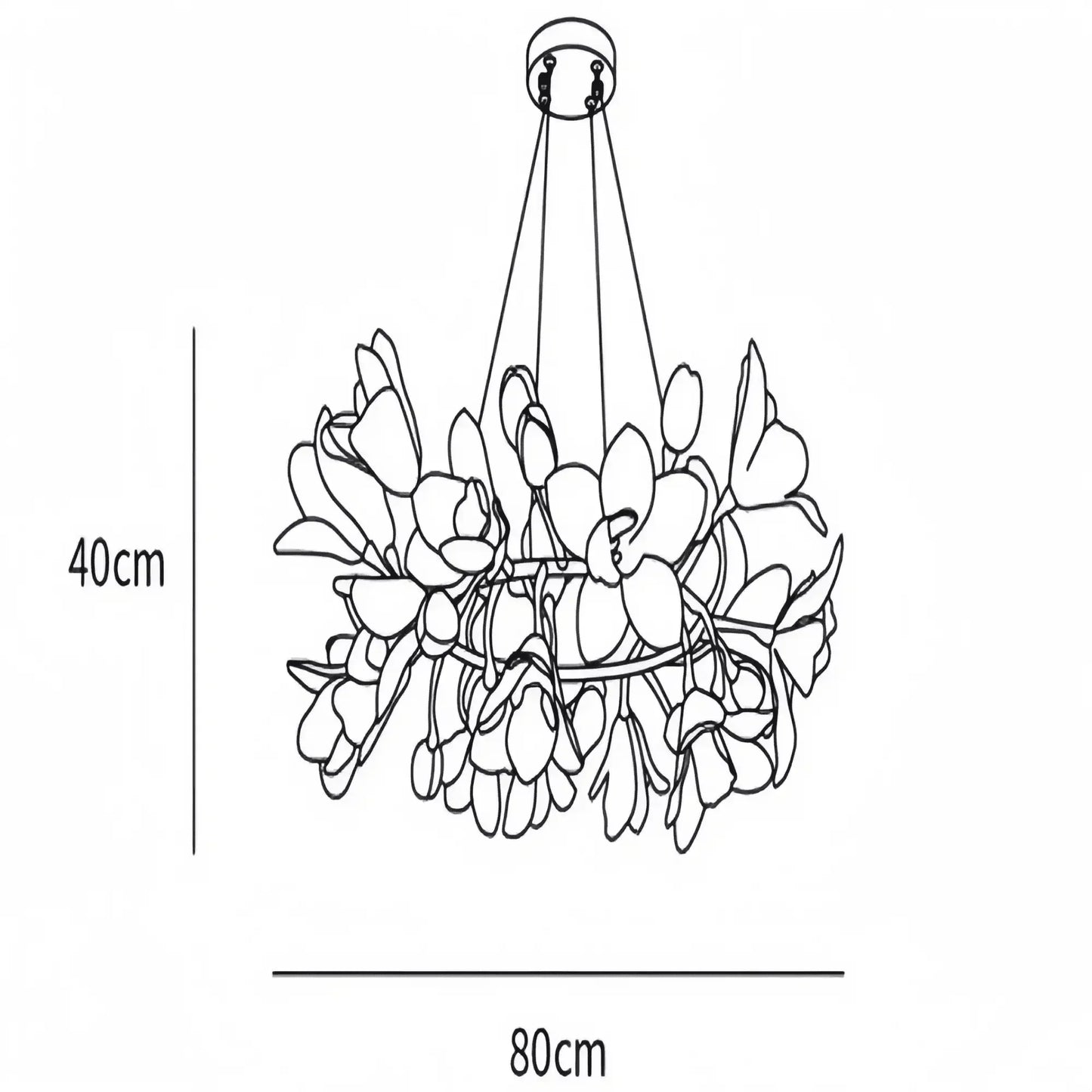 Circular Blossom Chandelier - Dia 31.5″(80cm) x H 15.7″(40cm)-Manor Lights