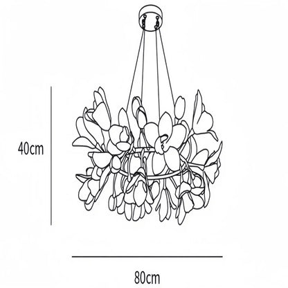 Circular Blossom Chandelier - Dia 31.5″(80cm) x H 15.7″(40cm)-Manor Lights