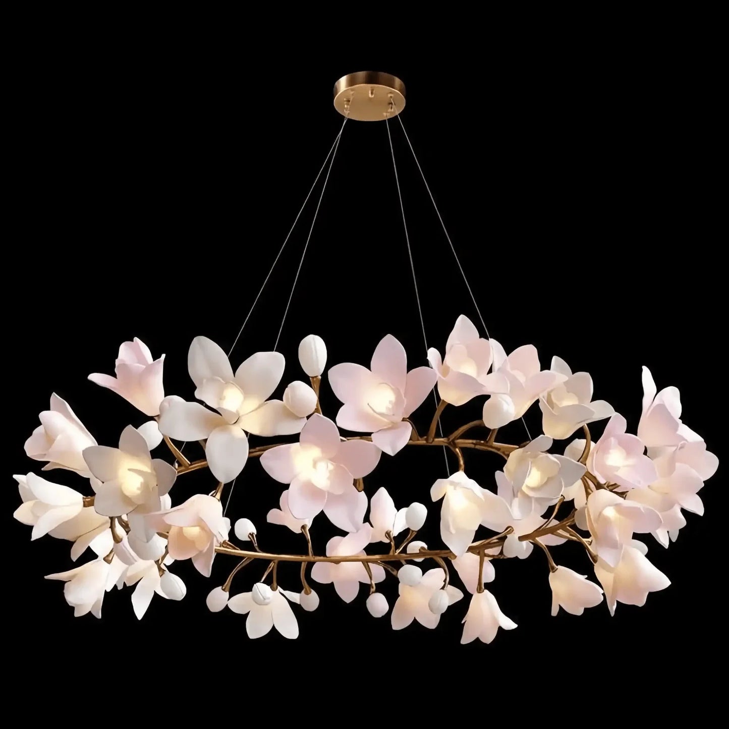 Circular Blossom Chandelier - Dia 31.5″(80cm) x H 15.7″(40cm)-Manor Lights