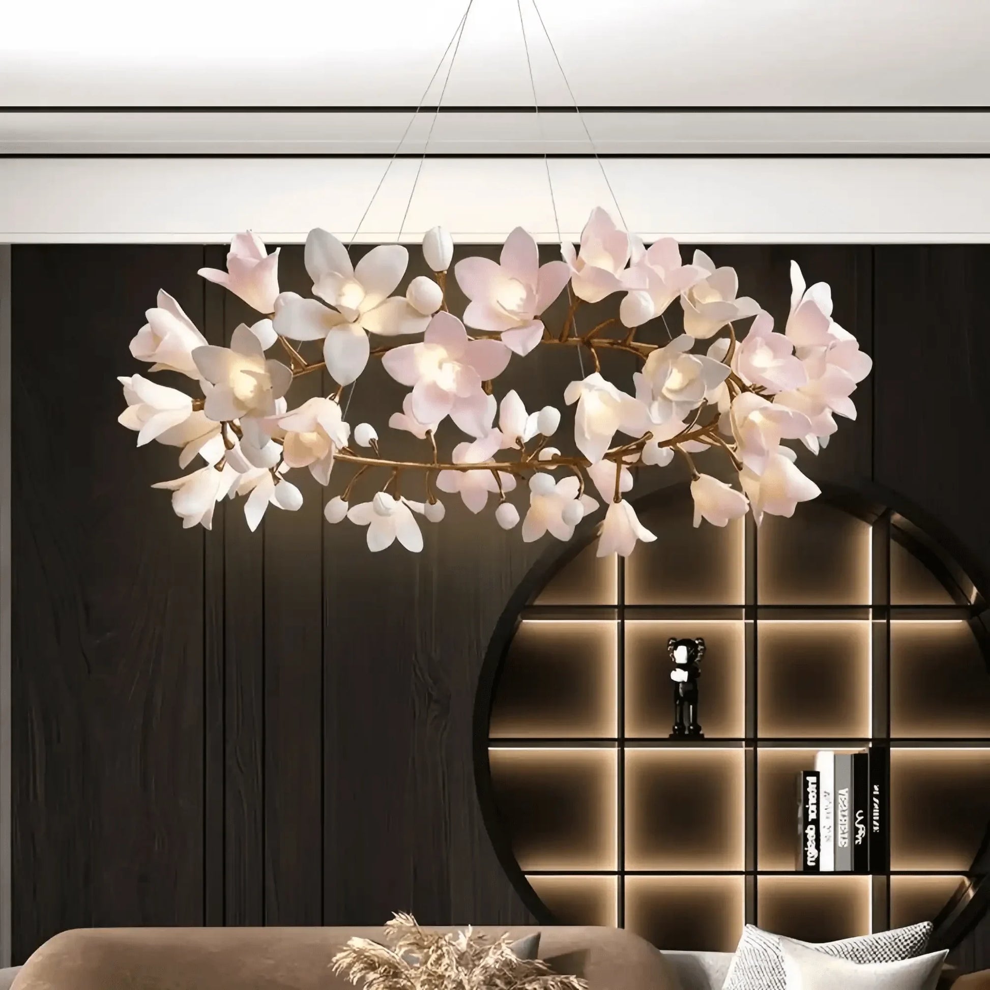 Circular Blossom Chandelier - Dia 31.5″(80cm) x H 15.7″(40cm)-Manor Lights