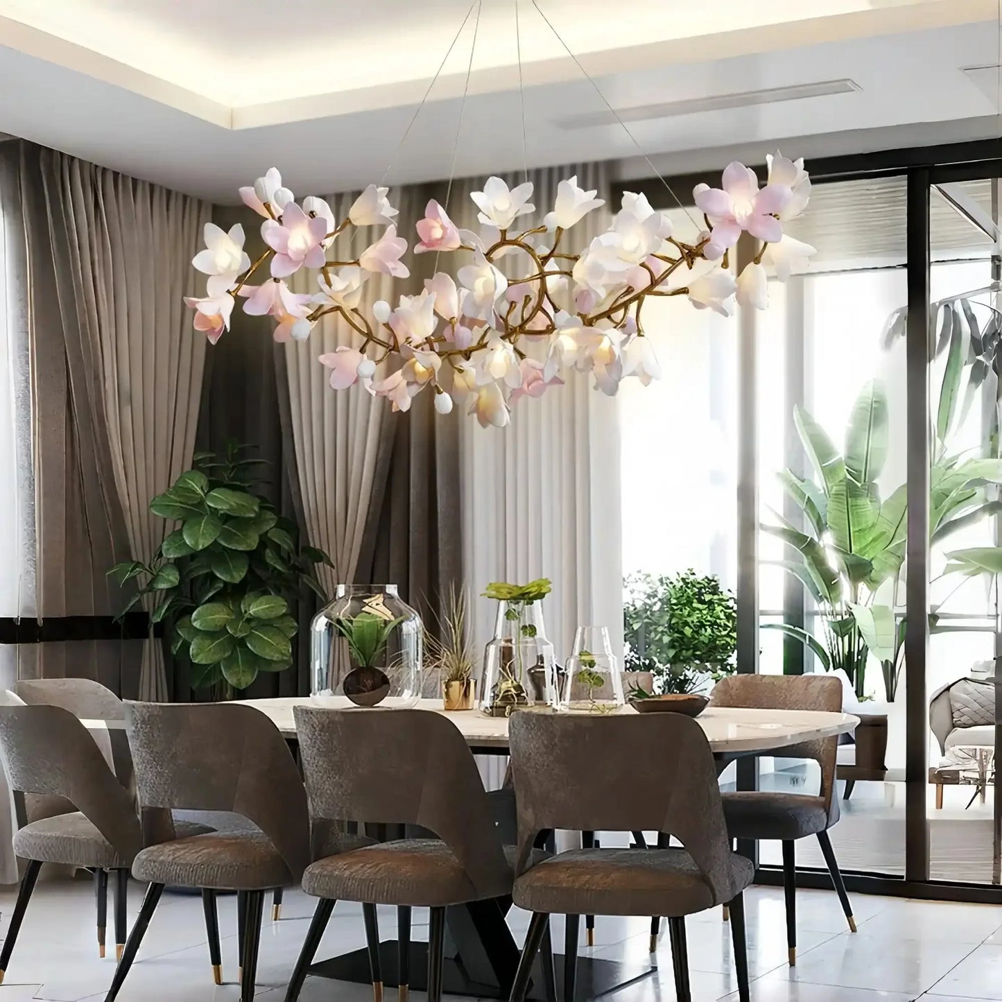 Circular Blossom Chandelier - L 70.9″(180cm) x W 19.7″(50cm) x H 19.7″(50cm)-Manor Lights
