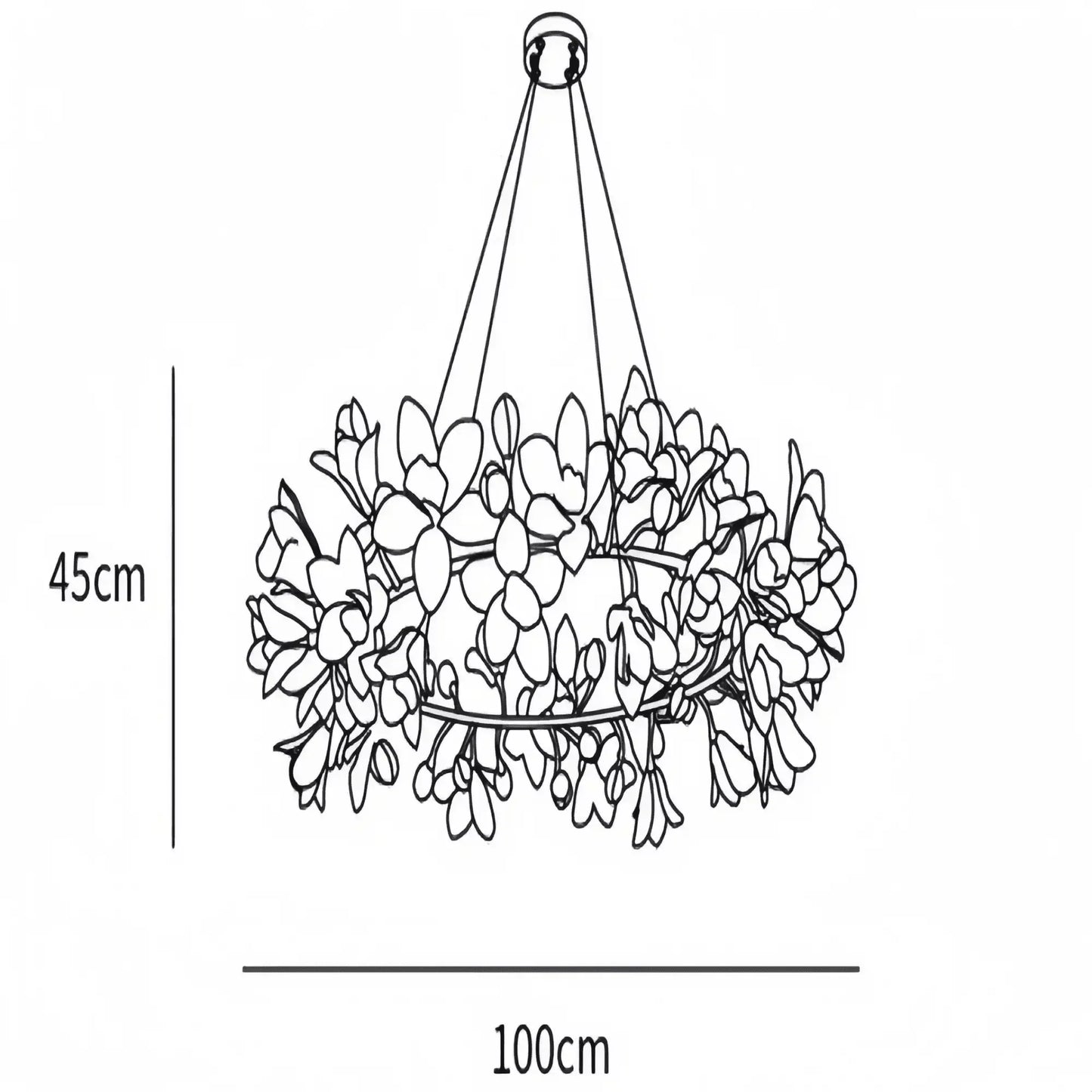 Circular Blossom Chandelier - Dia 39.4″(100cm) x H 17.7″(45cm)-Manor Lights