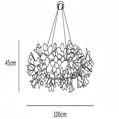 Circular Blossom Chandelier - Dia 39.4″(100cm) x H 17.7″(45cm)-Manor Lights