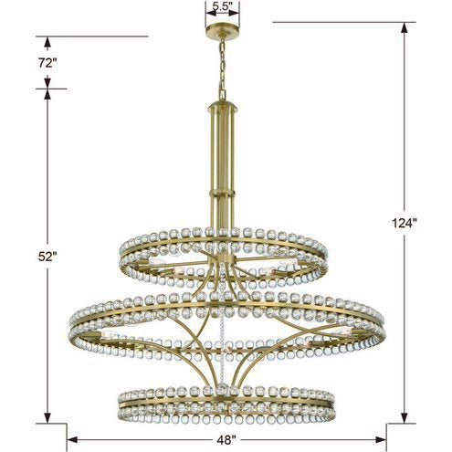 Modern 2 / 3 Ring Glass Ball Chandelier for Low-Ceiling