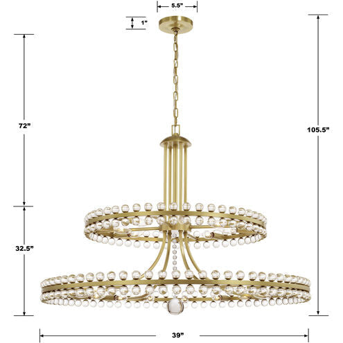 Modern 2 / 3 Ring Glass Ball Chandelier for Low-Ceiling