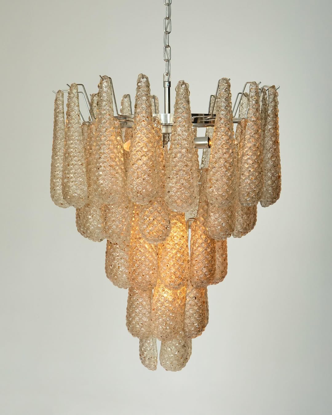 Murano Chandelier – Drop – 41 Glasses – Amber