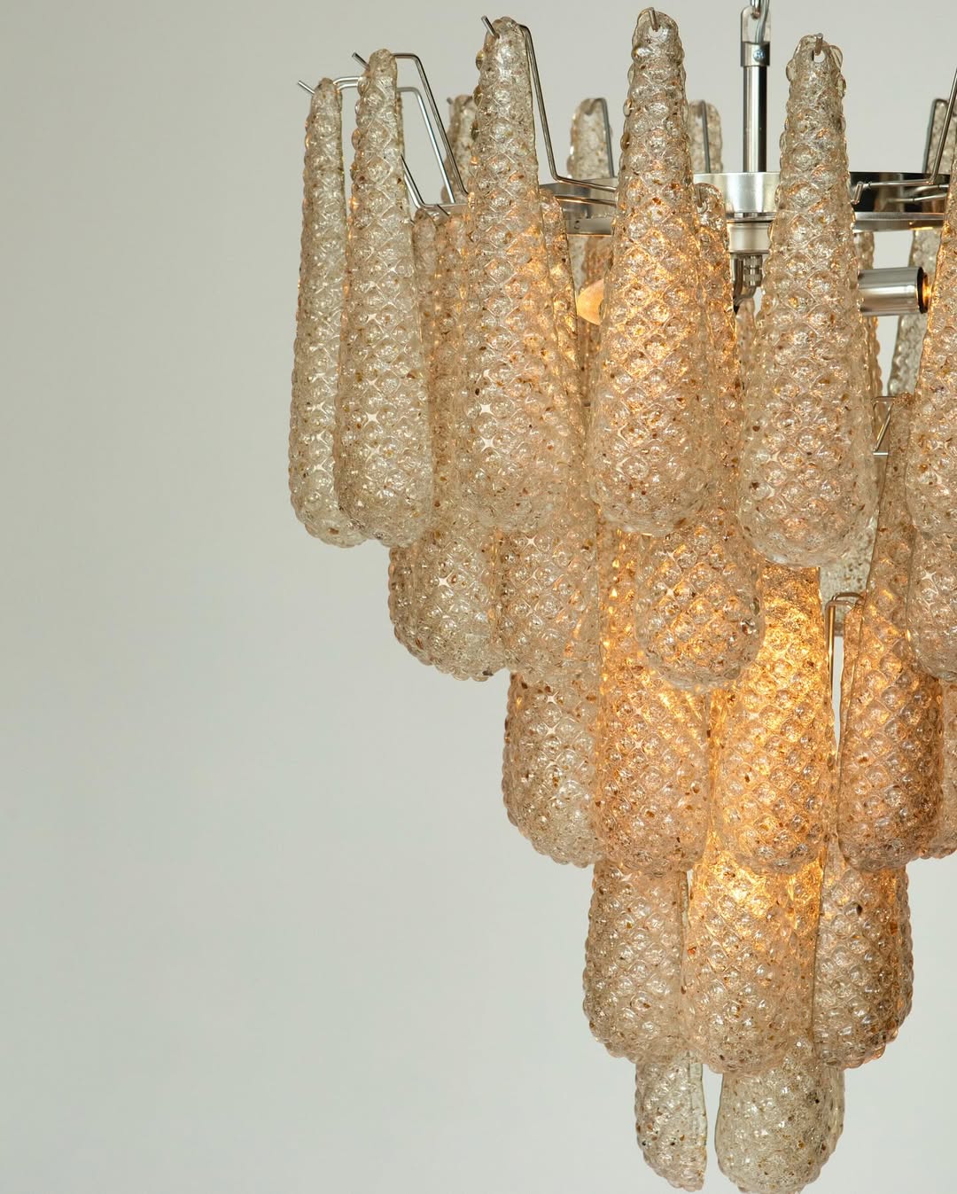 Murano Chandelier – Drop – 41 Glasses – Amber