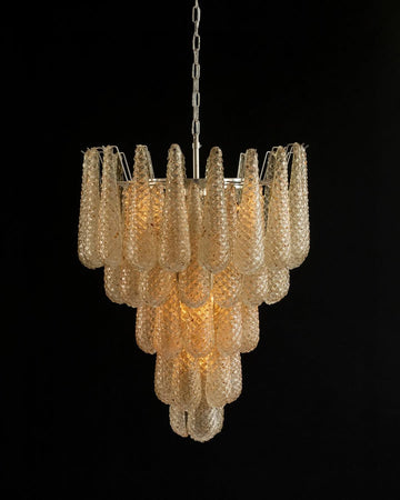 Murano Chandelier – Drop – 41 Glasses – Amber
