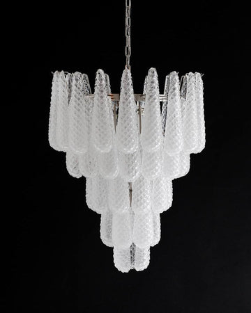 Murano Chandelier – Drop – 52 Glasses – Transparent
