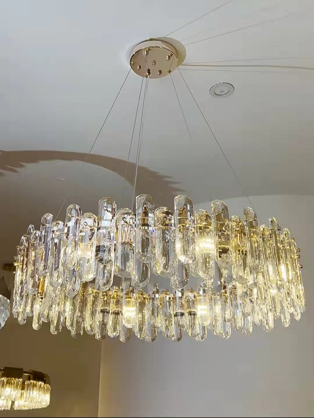 Shiny Crystal Chandelier for Living Room Ice Clear Ceiling Lamp for Dining / Bedroom Hallway Light