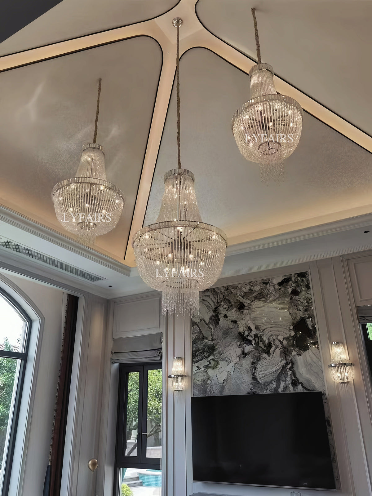 Luxury Modern Empire Crystal Chandelier for Foyer / entryway / Living Room