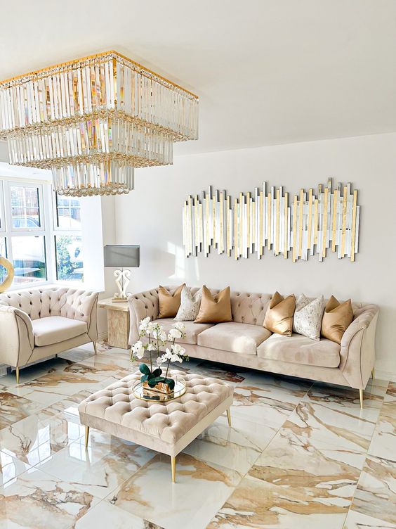 Square Crystal Ceiling Crystal Chandelier Light Three Layers