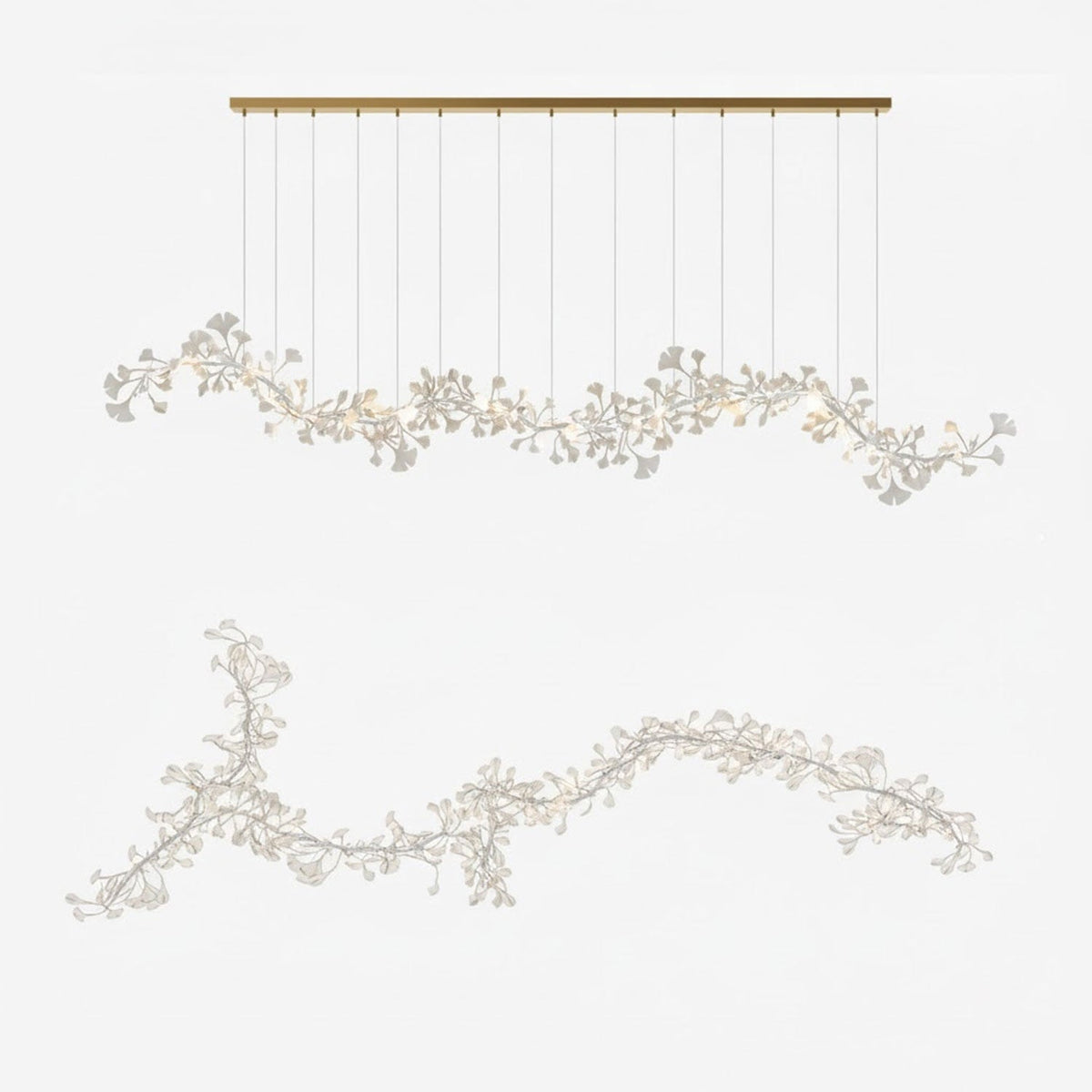 Gingko Ceramic Branch Chandelier E