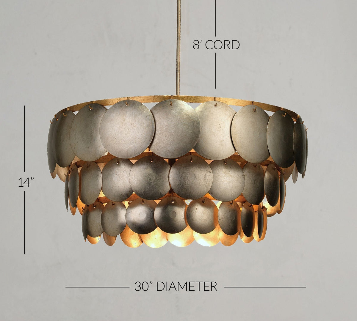 Dara Three Tier Chandelier 30"