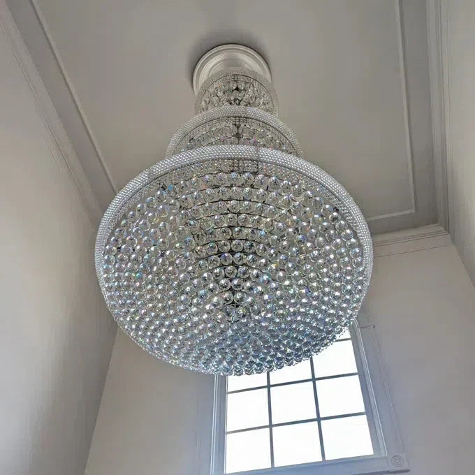 Luxury French Empire Chandelier for Villa Hall Ceiling Three-Layers Crystal Light for Hotel Lobby