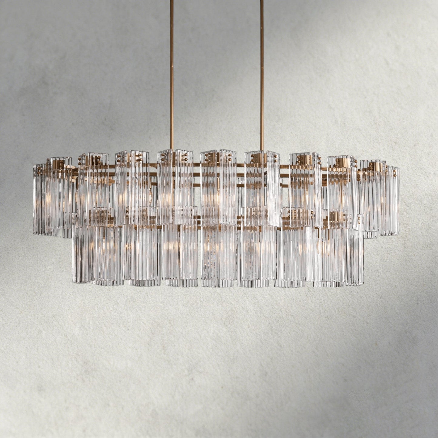 72" / Brass / Clear Delsie Oval Chandelier 51", 63", 72"