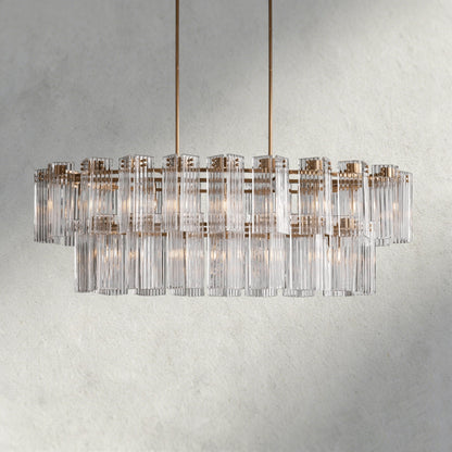 72" / Brass / Clear Delsie Oval Chandelier 51", 63", 72"