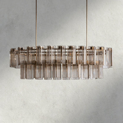 72" / Brass / Smoke Delsie Oval Chandelier 51", 63", 72"