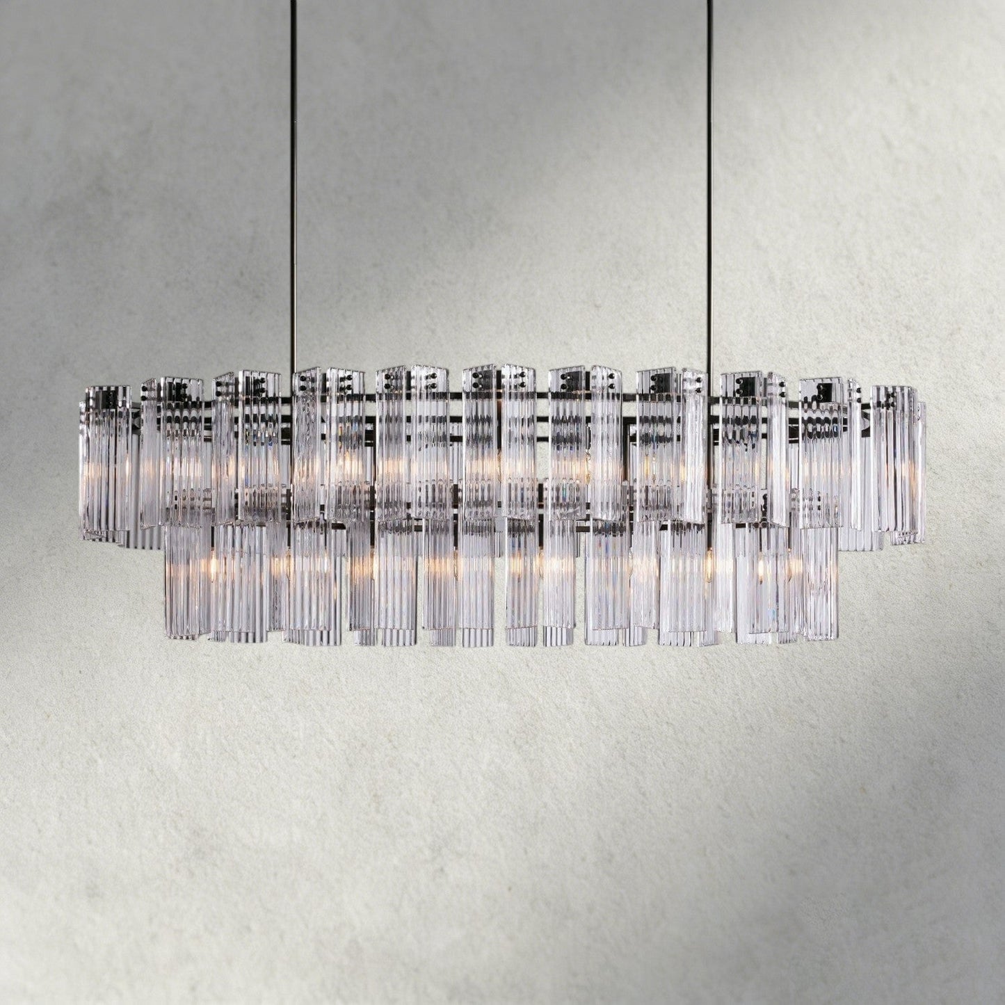 72" / Bronze / Clear Delsie Oval Chandelier 51", 63", 72"