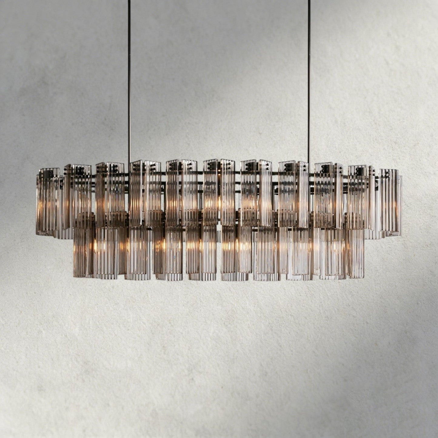 72" / Bronze / Smoke Delsie Oval Chandelier 51", 63", 72"