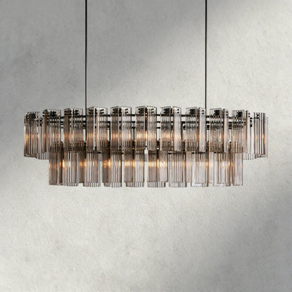 72" / Bronze / Smoke Delsie Oval Chandelier 51", 63", 72"