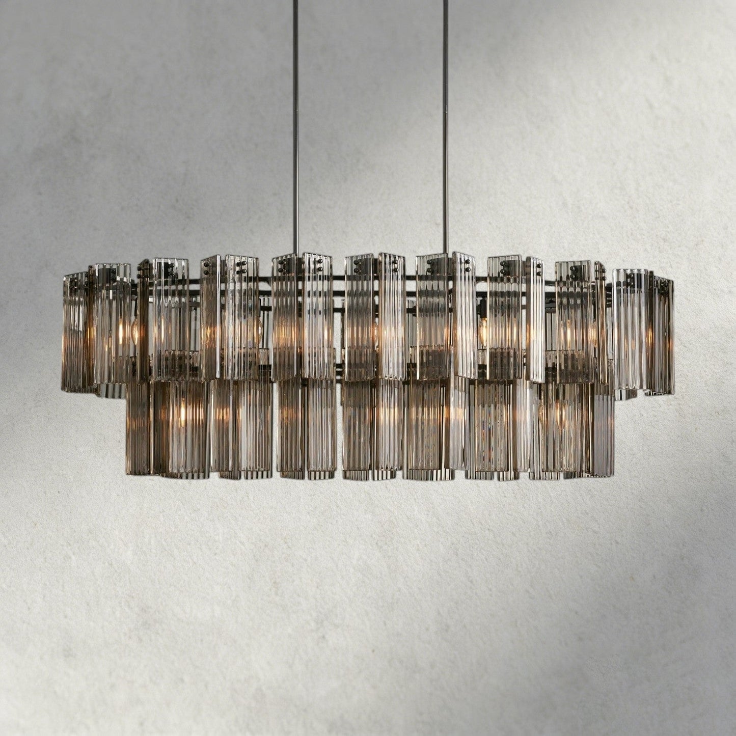 63" / Bronze / Smoke Delsie Oval Chandelier 51", 63", 72"