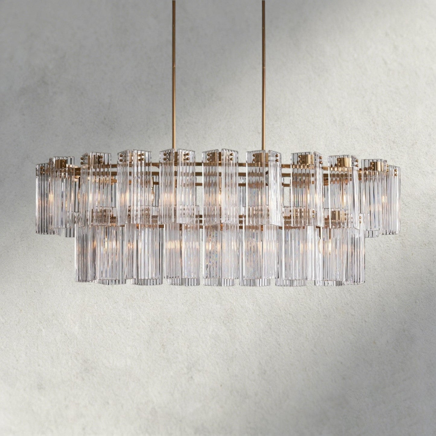 63" / Brass / Clear Delsie Oval Chandelier 51", 63", 72"