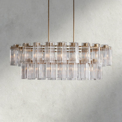 63" / Brass / Clear Delsie Oval Chandelier 51", 63", 72"