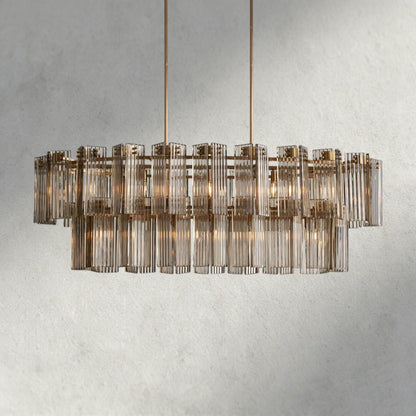 63" / Brass / Smoke Delsie Oval Chandelier 51", 63", 72"