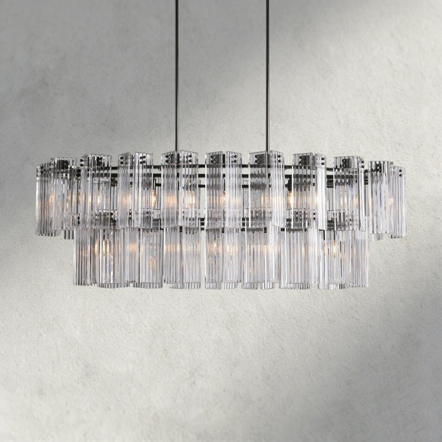 63" / Bronze / Clear Delsie Oval Chandelier 51", 63", 72"