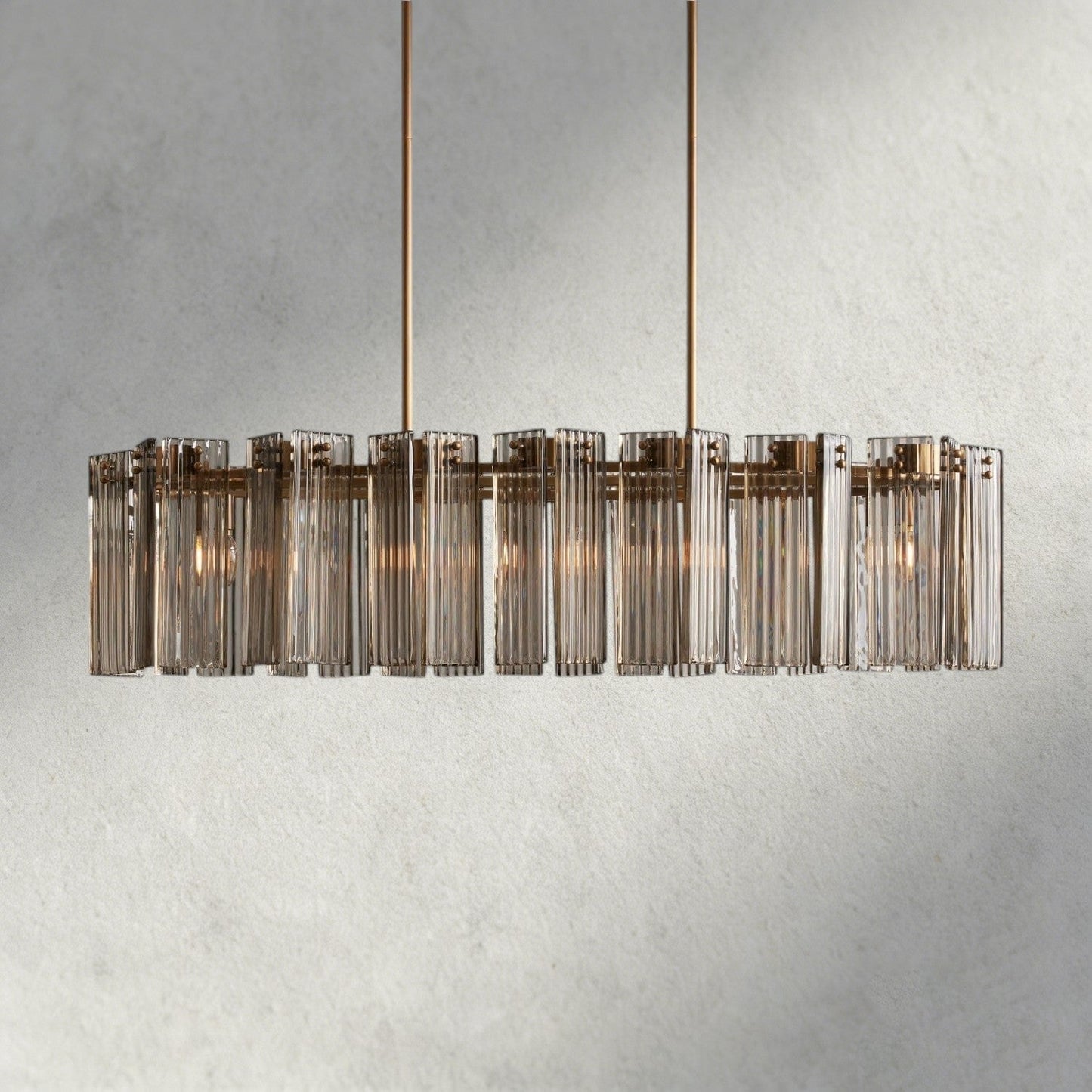 51" / Brass / Smoke Delsie Oval Chandelier 51", 63", 72"