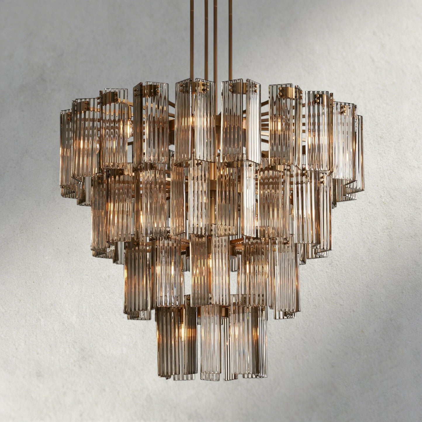 48" / Brass / Smoke Delsie Round Chandelier 38", 48", 60"