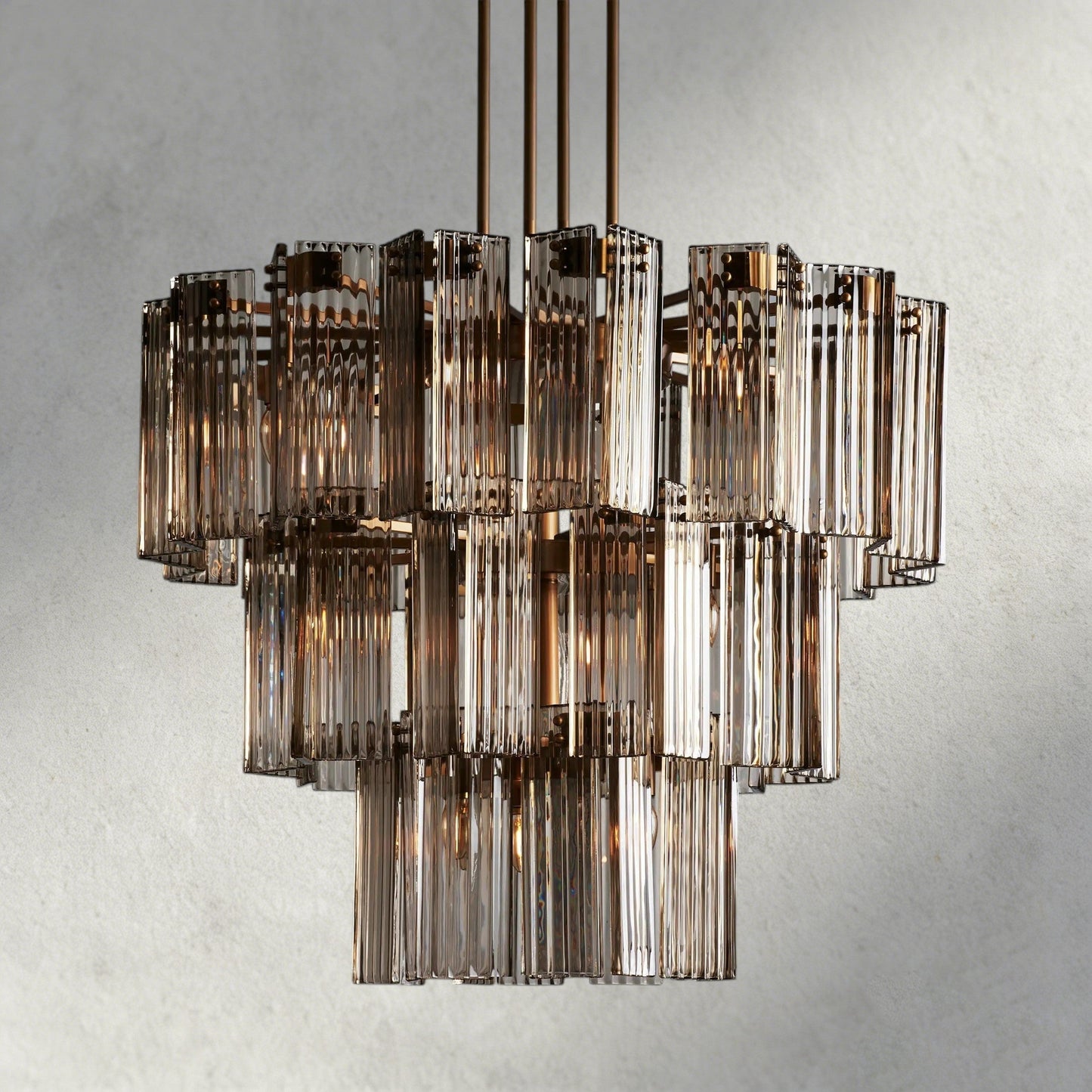 38" / Brass / Smoke Delsie Round Chandelier 38", 48", 60"