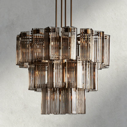 38" / Brass / Smoke Delsie Round Chandelier 38", 48", 60"