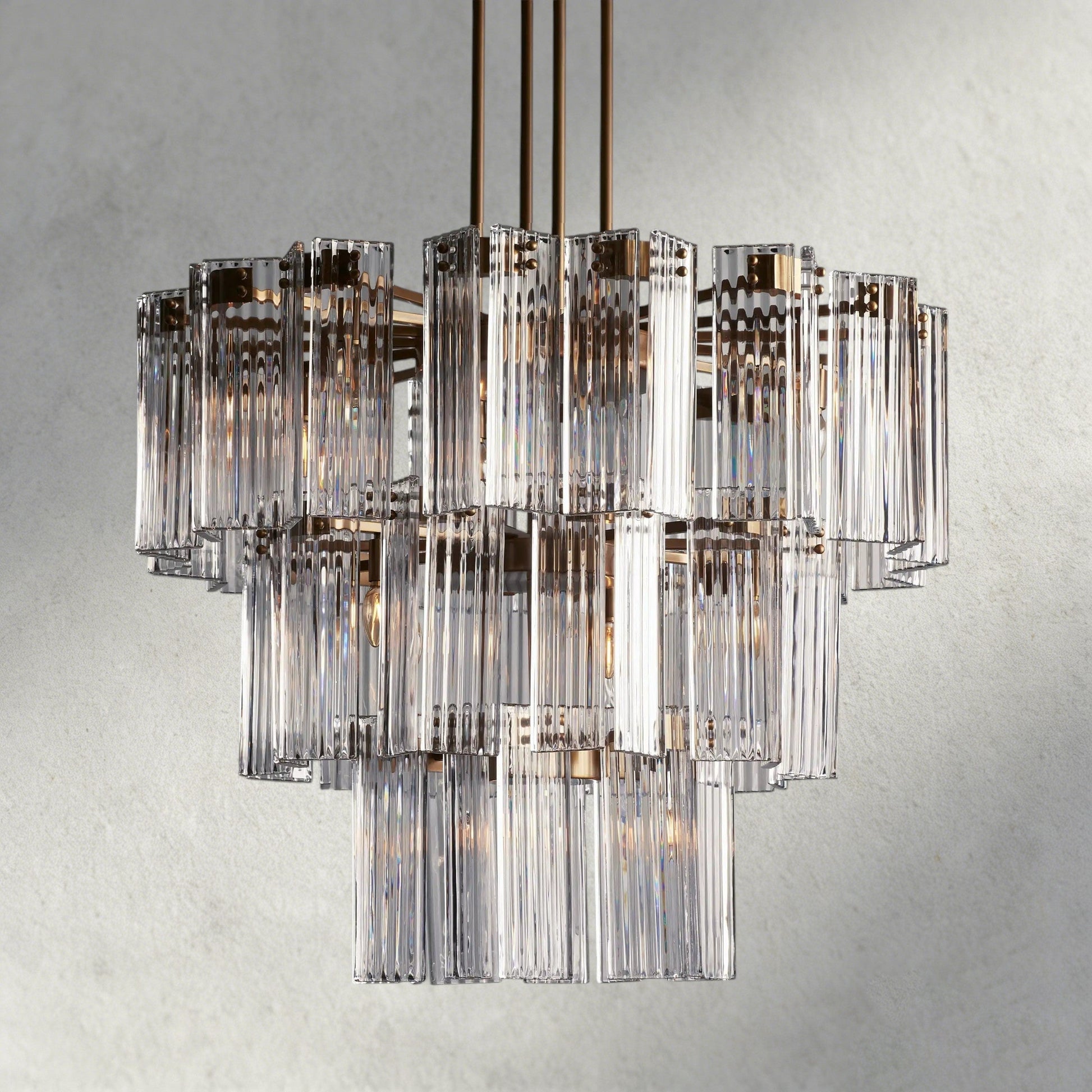 38" / Brass / Clear Delsie Round Chandelier 38", 48", 60"