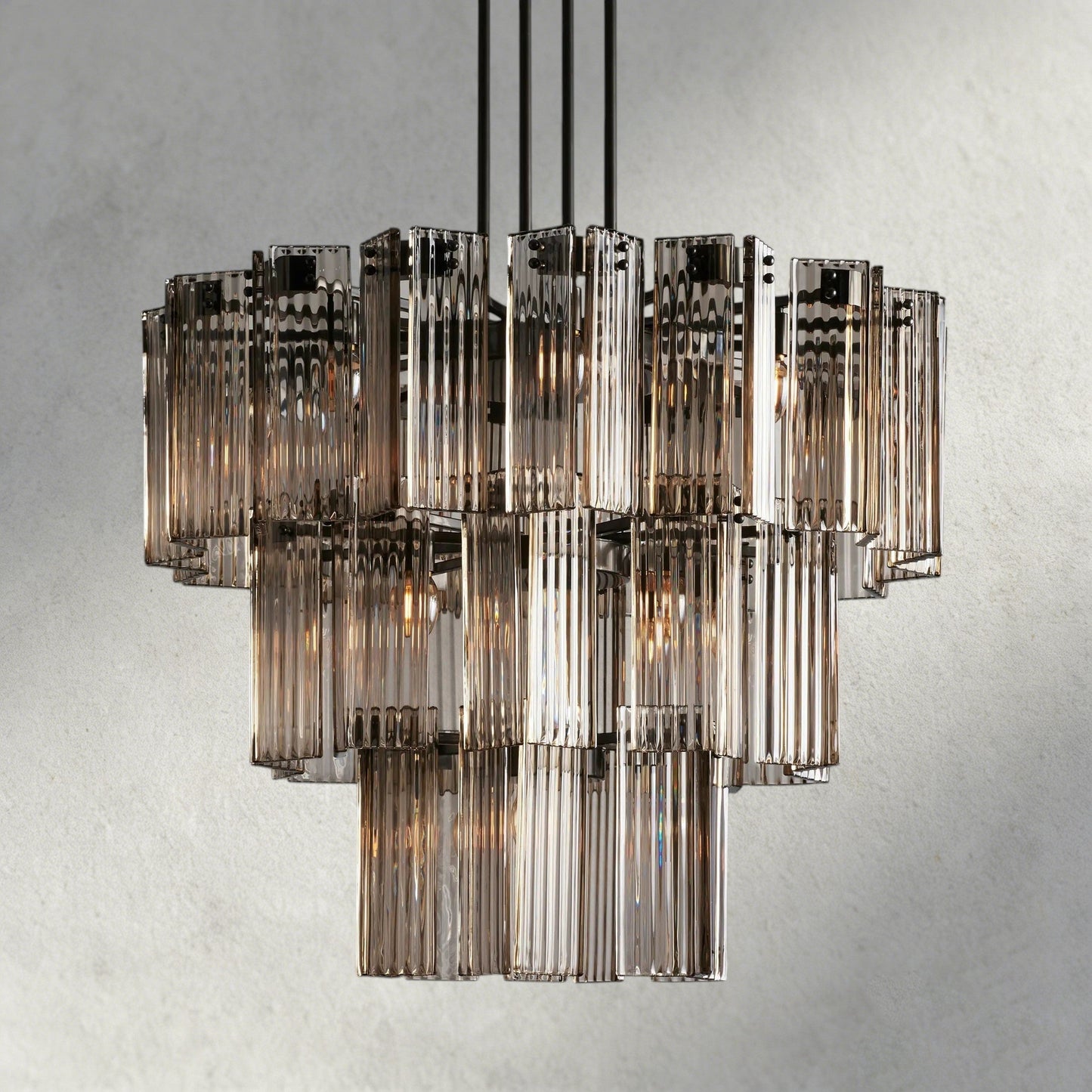 38" / Bronze / Smoke Delsie Round Chandelier 38", 48", 60"