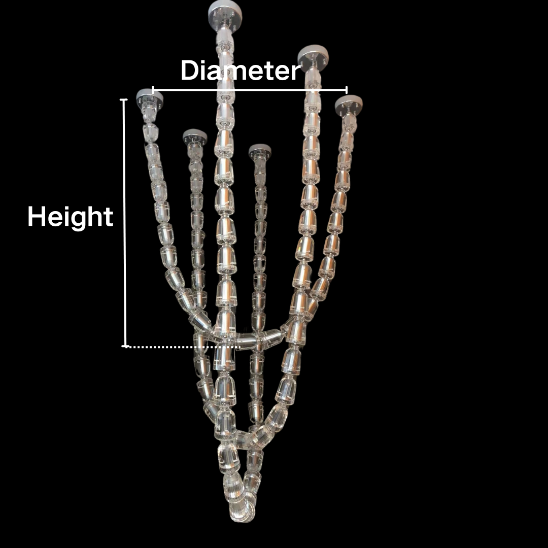 Modern Crystal Bullet Necklace Chain Chandelier for Living Room / staircase / foyer / hotel / restaurant
