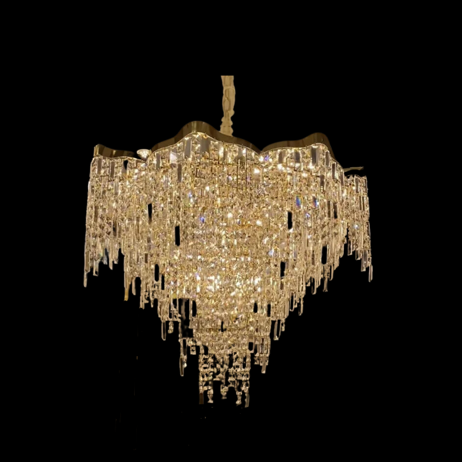 Crystal Tassel Chandelier Set for Living Room / dining Room and Bedroom