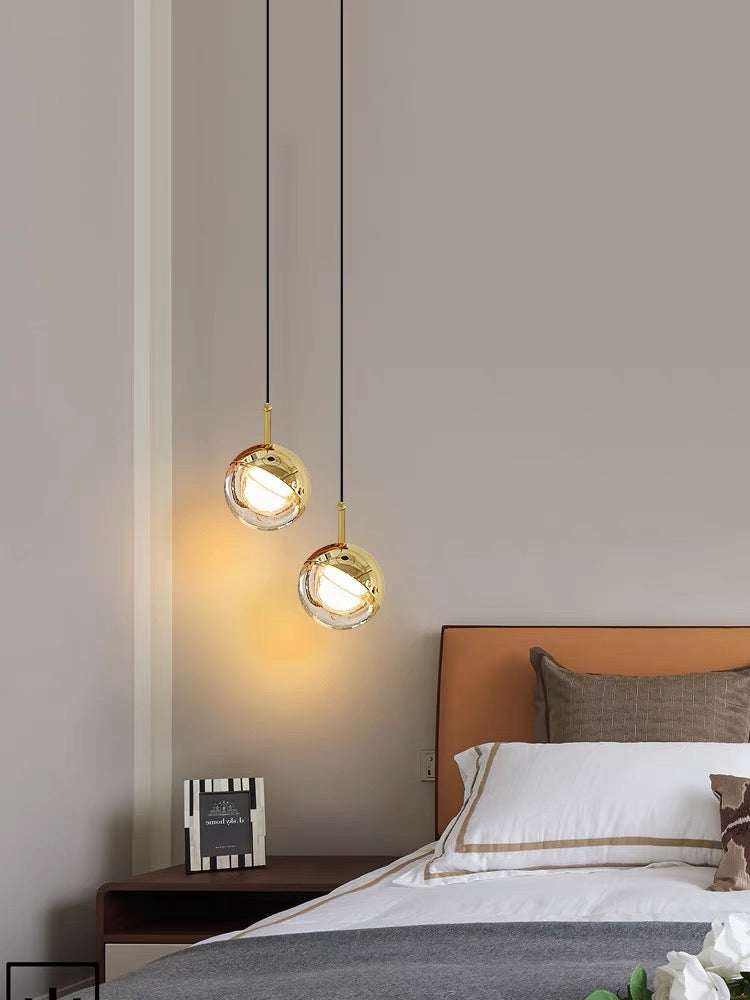 Nordic Simple Globe Pendant Light in Gold or Rose Gold